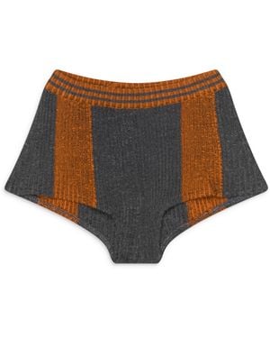 OTTOLINGER Textured Knit Team Shorts - Brown