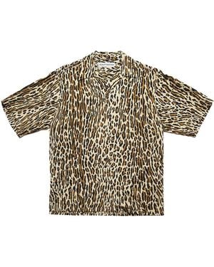 Wacko Maria Leopard Print Hawaiian Shirt S/S - Gray