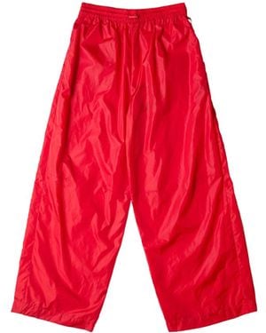 Simone Rocha Wide Leg Puddle Track Pant W/ Pearl Daisy - Red