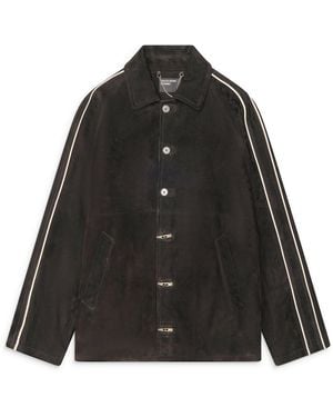 Enfants Riches Deprimes Suede Académie Jacket Ivory - Black