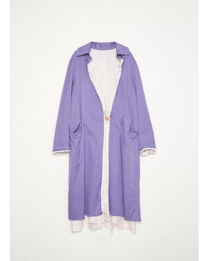 Edward Cuming Throw-On Piece Dyed Duster Coat - Purple