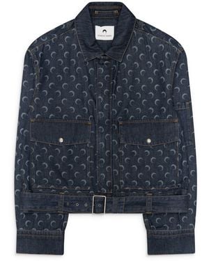 Marine Serre Midnight Denim Trucker Jacket - Blue