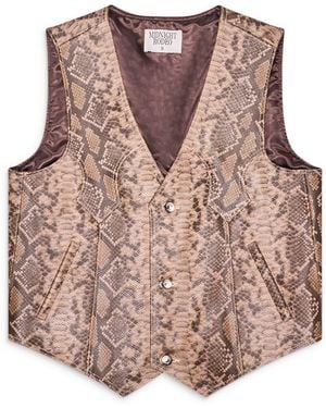 MIDNIGHT RODEO Leather Vest Snakeskin - Pink