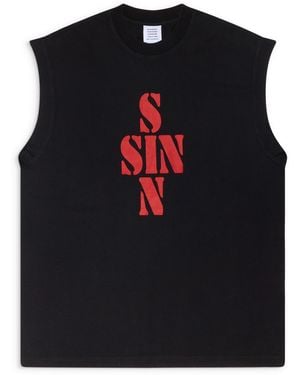 Vetements Sin Sleeveless T-Shirt - Black