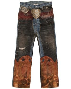 Acne Studios 2010M Heart Buckles Trompe L'Oeil Jeans - Gray