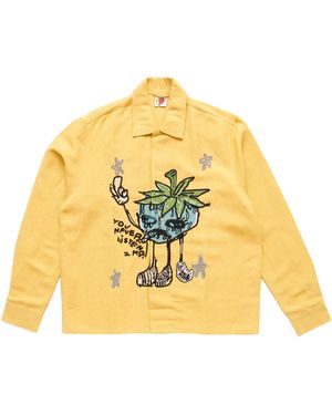 Sky High Farm Sky High Farm Smoke Strawbabies Beaded Shirt - Yellow