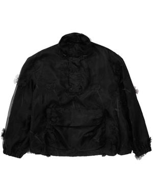 Simone Rocha Carnation Organza Cagoule Jacket - Black