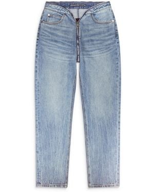 Alexander Wang Dipped V Zip Waistband Straight Leg Jean - Blue
