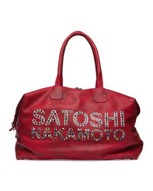 Satoshi Nakamoto Studded Weekender - Red