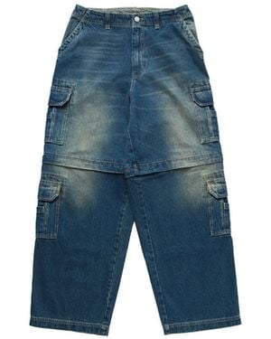 Vetements Hip-Hop Cargo Jeans Vintage - Blue