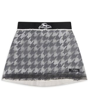 PROTOTYPES Pied De Poule Zip Mini Skirt - Gray