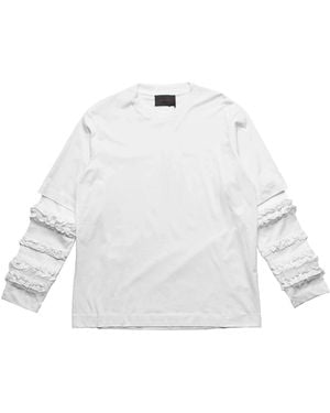 Simone Rocha Layered Ruffle Frill Long Sleeve T-Shirt - White