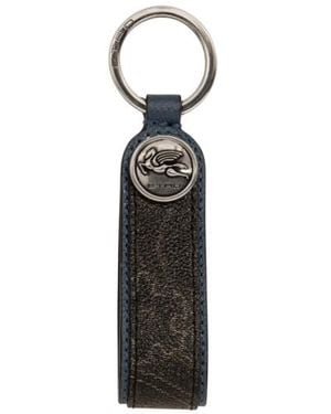 Etro Arnica Key Ring With Pegaso Coin - White