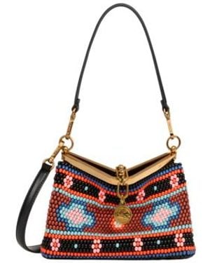Etro Small Vela Bag With Bead Embroidery - Red
