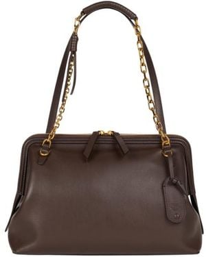 Etro Mittlere Schultertasche Doc Aus Leder, Damen - Braun