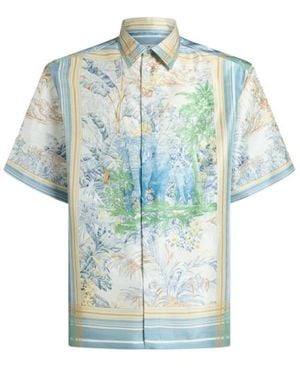 Etro Oversized Silk Shirt - Blue