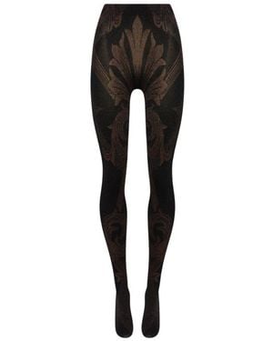 Etro Metallic-Jacquard-Strumpfhose, Damen, Größe - Schwarz