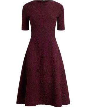 Etro Jacquard Midi Dress With Medallion Motif - Purple