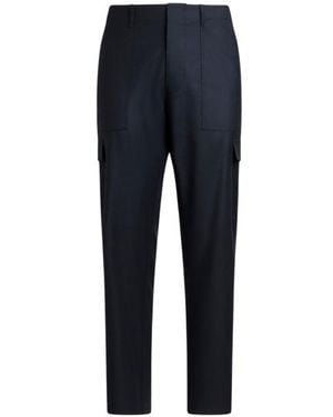 Etro Wool Cargo Trousers - Blue