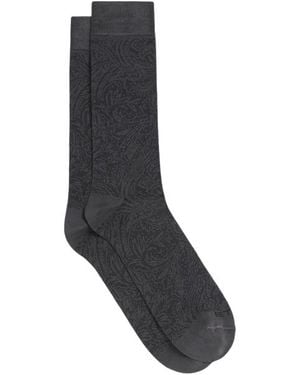 Etro Leafy Jacquard Socks - Black
