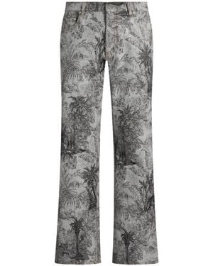 Etro Wide-Leg Jacquard Jeans - Gray