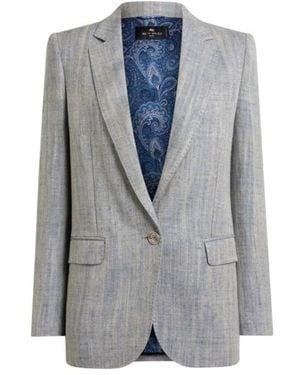 Etro Giacca Monopetto - Blu
