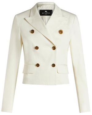 Etro Double-Breasted Jacket With Pegaso Buttons - White