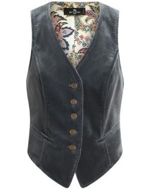 Etro Velvet Waistcoat - Grey