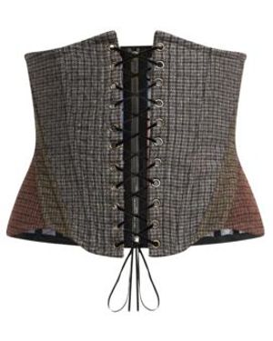 Etro Wool Corset Belt With Houndstooth Motif - White