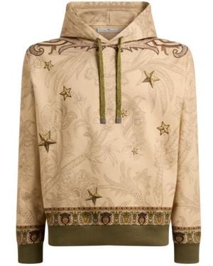 Etro Sweat-Shirt À Capuche En Coton Mélangé À Imprimé Pegaso Placé, Homme, Taille - Neutre