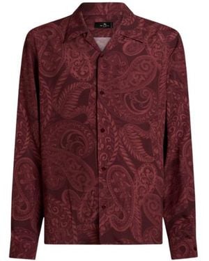 Etro Silk Shirt With Paisley Print - Red