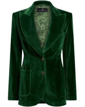Etro Stretch Velvet Jacket - Green
