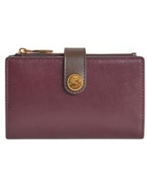 Etro Leather Wallet With Strap - Purple