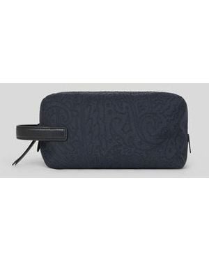 Etro Pochette En Nylon Jacquard Petit Modèle, Homme - Bleu