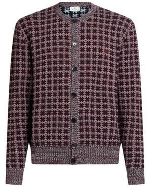 Etro Cotton Cardigan Jacket With Pegaso Embroidery - Red