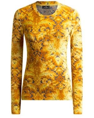 Etro Chenille Jacquard Top - Yellow