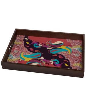 Etro Plateau Rectangulaire À Motif Paisley - Rouge