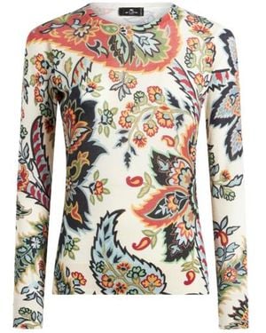 Etro Paisley Silk And Cashmere Jumper - White