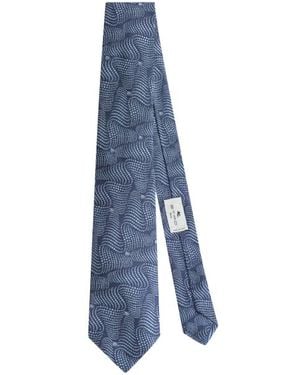 Etro Printed Silk Tie - Blue