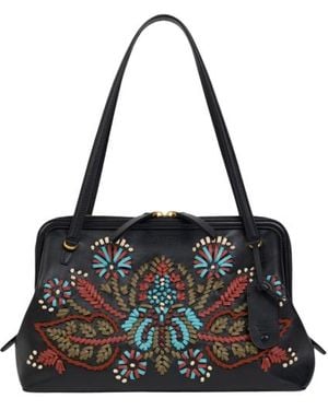Etro Mittlere Schultertasche Vela Doc Aus Leder Mit Stickerei, Damen - Schwarz