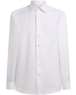 Etro Cotton Jacquard Shirt With Medallion Motif - White
