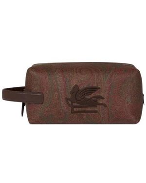 Etro Pouch Arnica Mittelgross Mit Pegaso-Stickerei, Herren - Braun