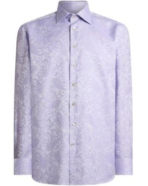 Etro Paisley Cotton Jacquard Shirt - Purple