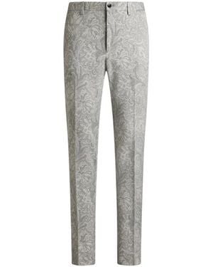 Etro Cotton Jacquard Pants - Gray
