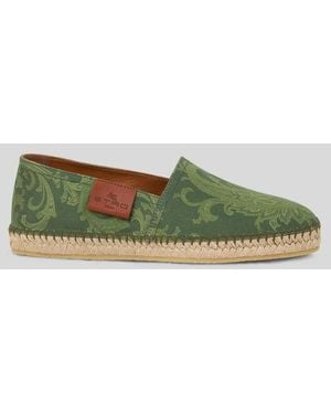 Etro Canvas Espadrilles With Paisley Motif - Green