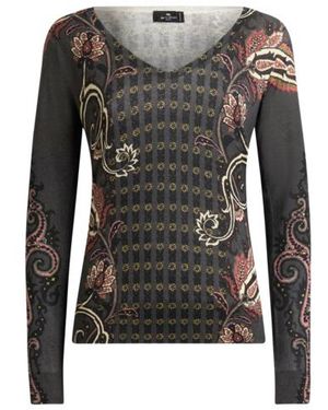 Etro Pull En Soie Et Cachemire À Motif Paisley Fleuri, Femme, Taille - Noir