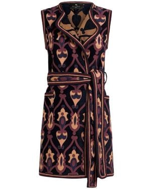Etro Long Reversible Chenille Jacquard Waistcoat - Multicolor