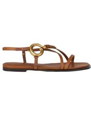 Etro Low Sandals With Paisley Detail - Brown