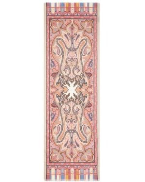 Etro Cashmere, Silk And Wool Scarf With Paisley Motif - Pink