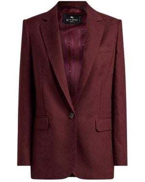 Etro Cool Wool Jacquard Jacket - Purple